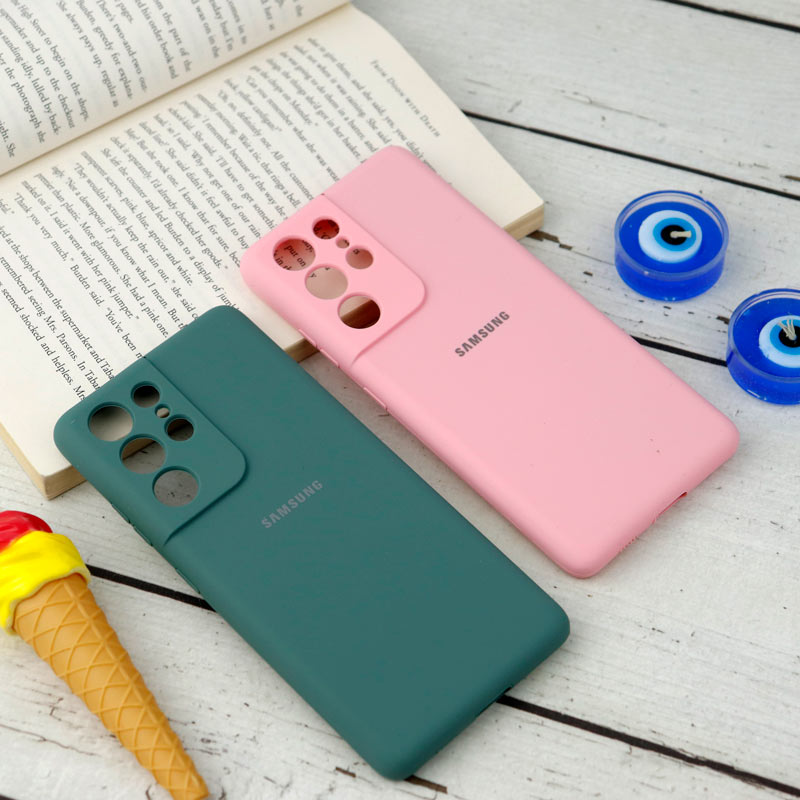 قاب سیلیکونی اصلی زیربسته سامسونگ Galaxy S21 Ultra محافظ لنزدار