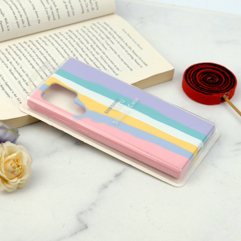 قاب سیلیکونی اورجینال رنگین کمانی Samsung Galaxy S22 Ultra