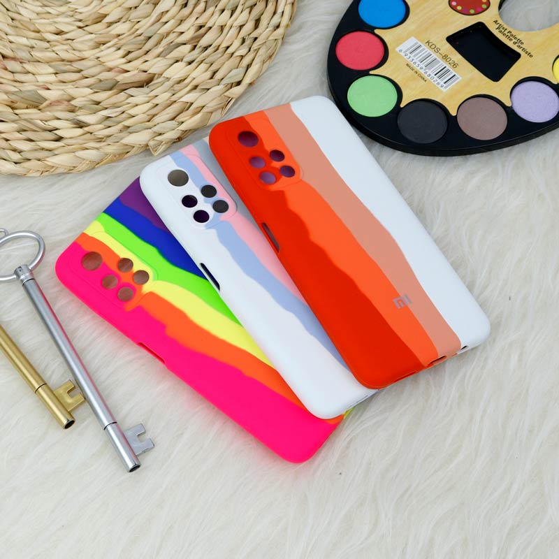 قاب سیلیکونی اورجینال رنگین کمانی محافظ لنزدار Xiaomi Poco M4 Pro