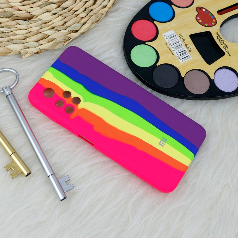 قاب سیلیکونی اورجینال رنگین کمانی محافظ لنزدار Xiaomi Poco M4 Pro