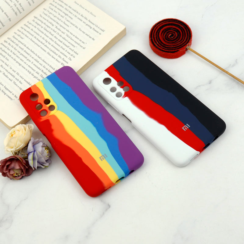 قاب سیلیکونی اورجینال رنگین کمانی محافظ لنزدار Xiaomi Poco M4 Pro