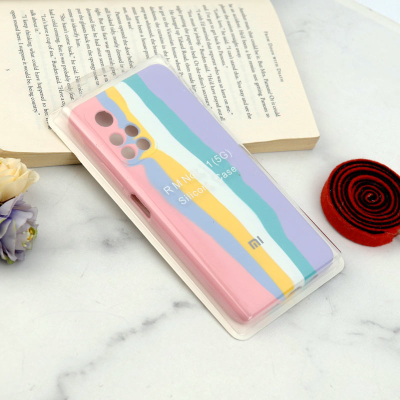 قاب سیلیکونی اورجینال رنگین کمانی محافظ لنزدار Xiaomi Poco M4 Pro