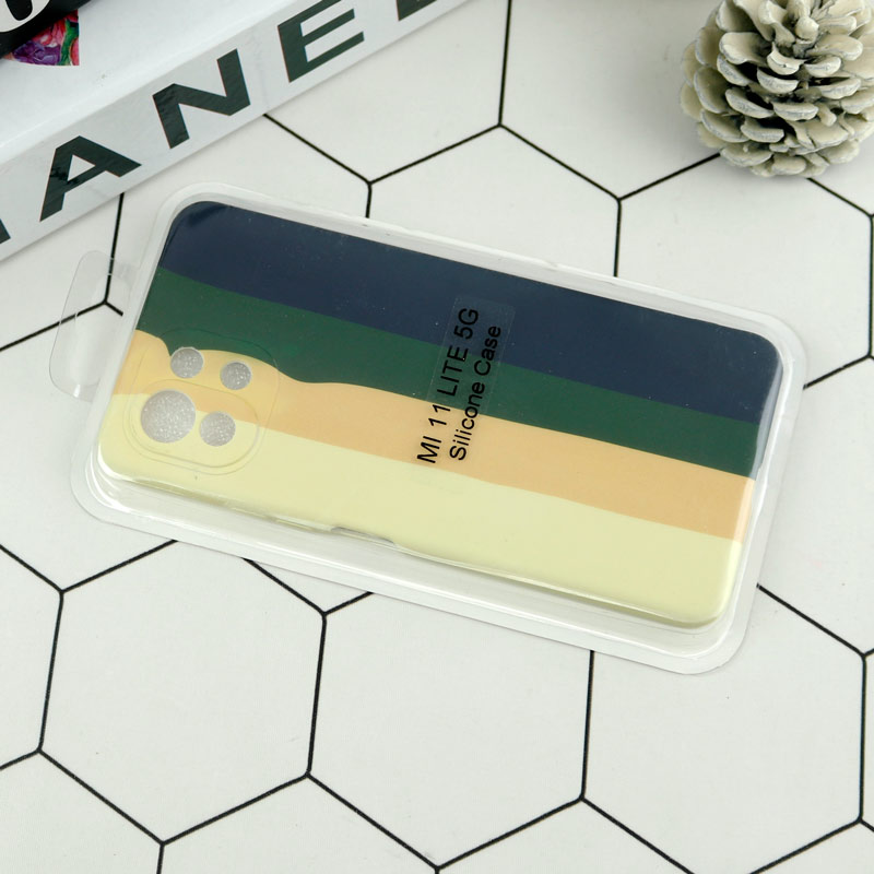 قاب محافظ لنزدار سیلیکونی رنگین کمانی Highcopy شیائومی Mi 11 Lite 4G / Mi 11 Lite 5G