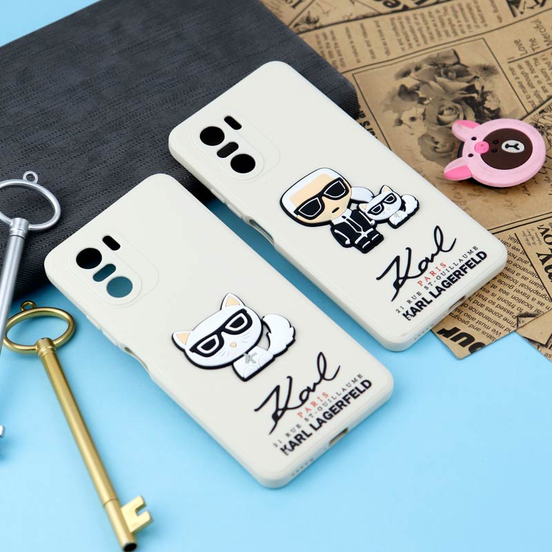 قاب سیلیکونی عروسکی کارل محافظ لنزدار Xiaomi Poco F3