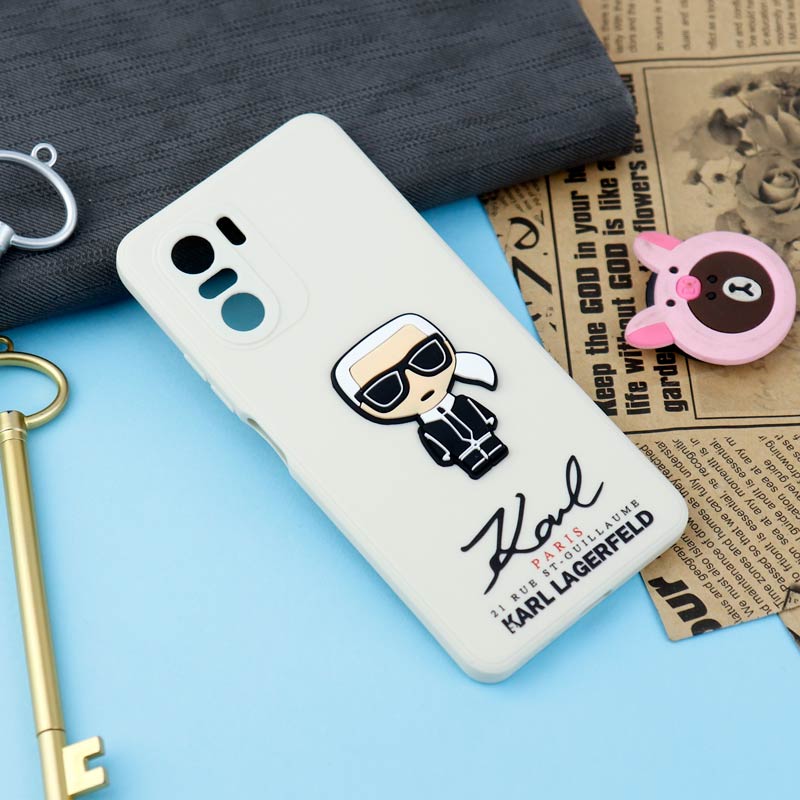 قاب سیلیکونی عروسکی کارل محافظ لنزدار Xiaomi Poco F3