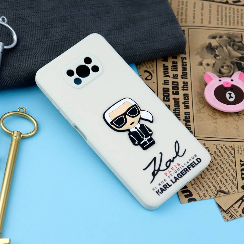 قاب سیلیکونی عروسکی کارل محافظ لنزدار Xiaomi Poco X3