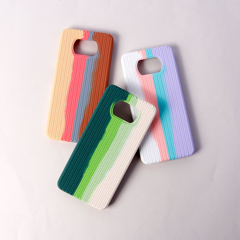 قاب سیلیکونی رنگین کمانی طرح بافت Xiaomi Poco X3