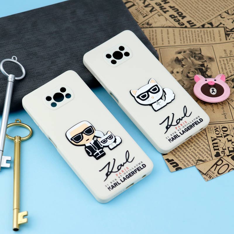 قاب سیلیکونی عروسکی کارل محافظ لنزدار Xiaomi Poco X3