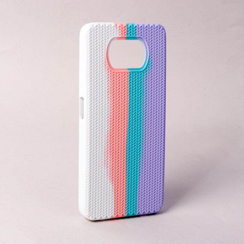 قاب سیلیکونی رنگین کمانی طرح بافت Xiaomi Poco X3