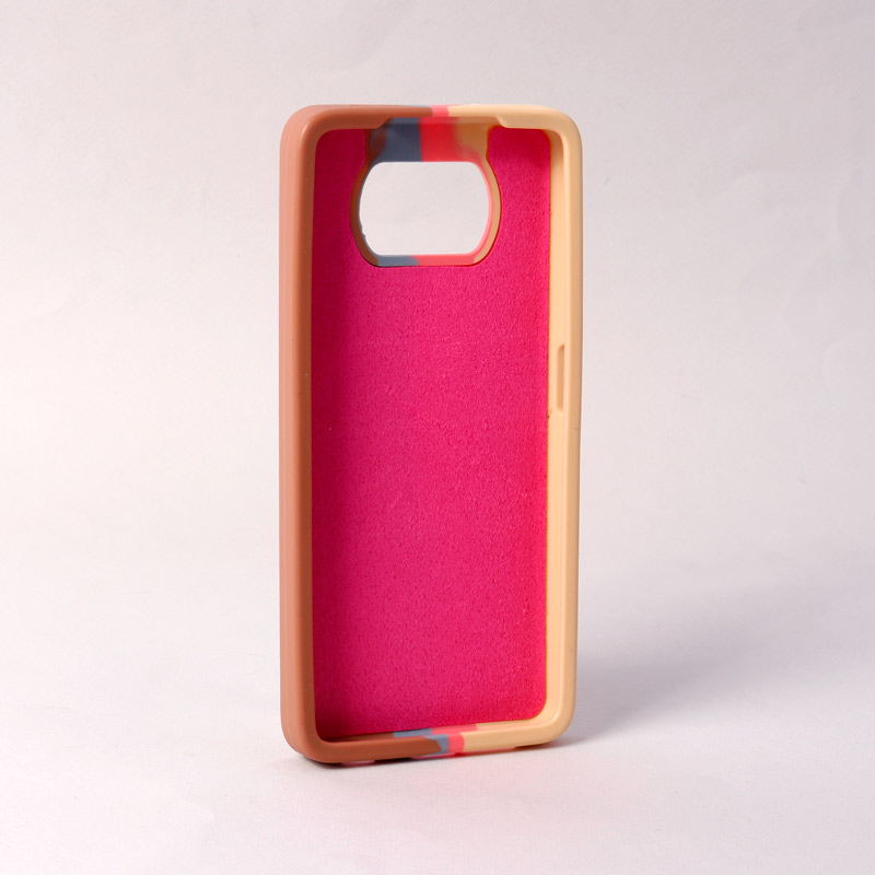 قاب سیلیکونی رنگین کمانی طرح بافت Xiaomi Poco X3
