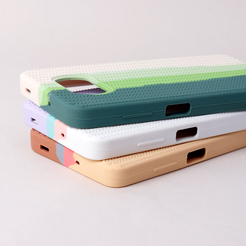 قاب سیلیکونی رنگین کمانی طرح بافت Xiaomi Poco X3