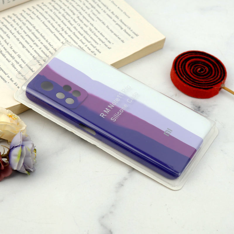 قاب سیلیکونی اورجینال رنگین کمانی محافظ لنزدار Xiaomi Redmi Note 11 Pro Plus