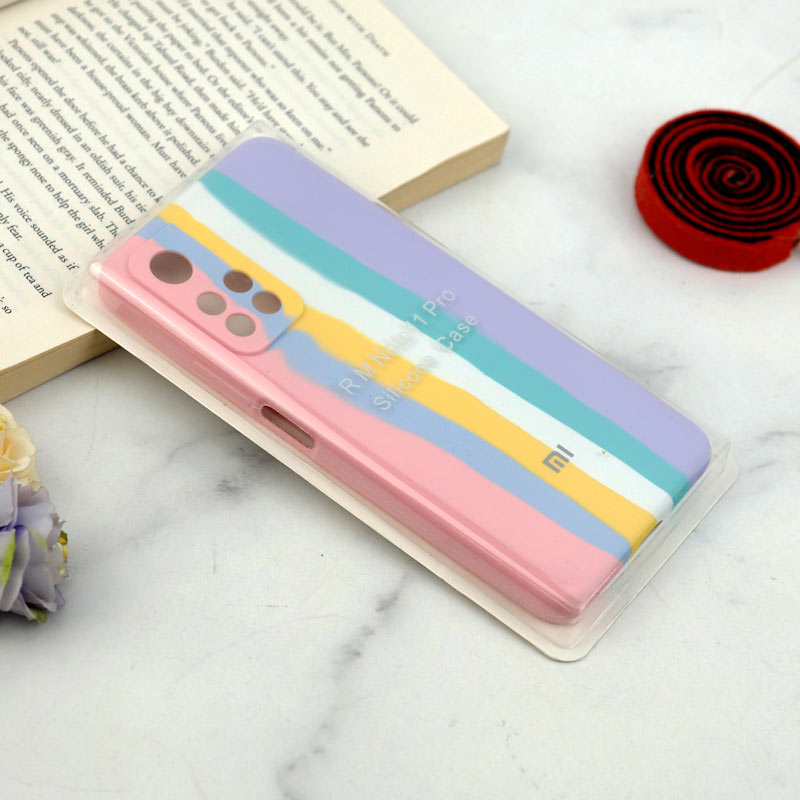 قاب سیلیکونی اورجینال رنگین کمانی محافظ لنزدار Xiaomi Redmi Note 11 Pro Plus