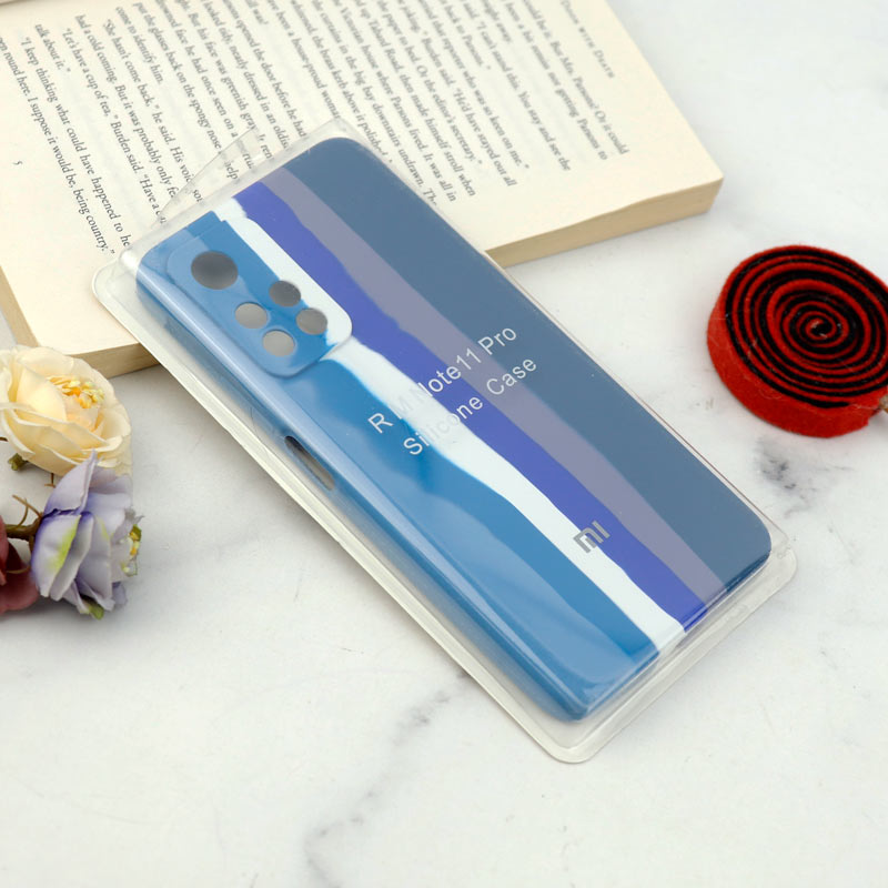 قاب سیلیکونی اورجینال رنگین کمانی محافظ لنزدار Xiaomi Redmi Note 11 Pro Plus
