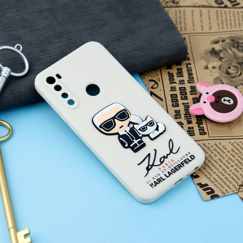 قاب سیلیکونی عروسکی کارل محافظ لنزدار Xiaomi Redmi Note 8