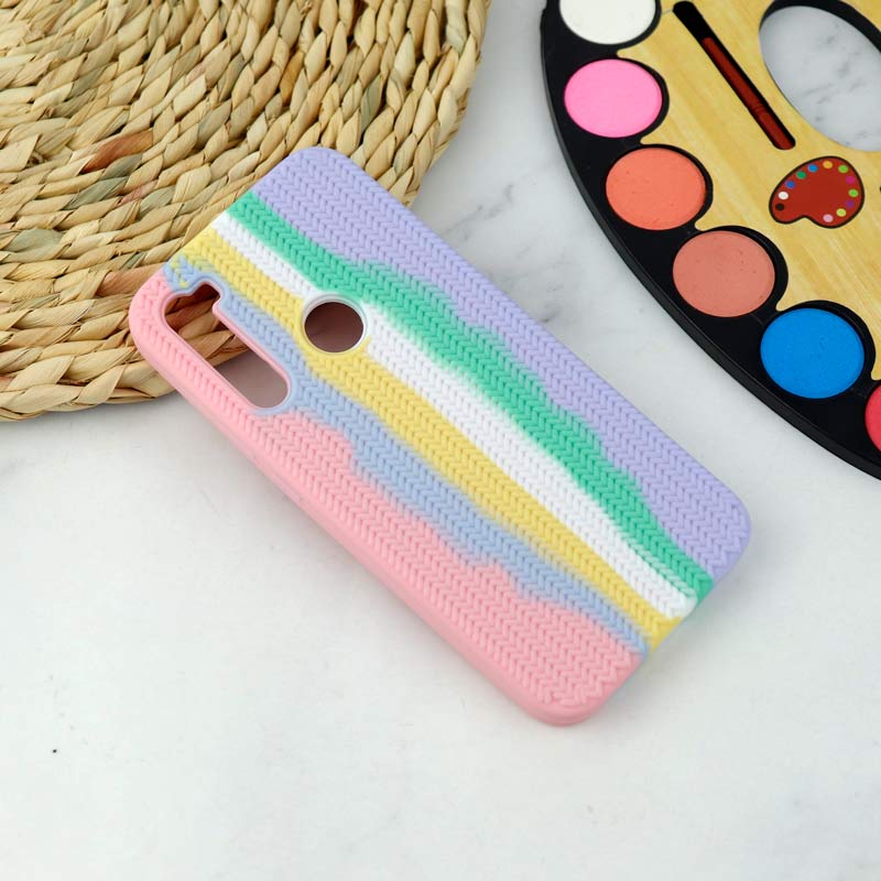 قاب سیلیکونی اورجینال رنگین کمانی طرح بافت Xiaomi Redmi Note 8