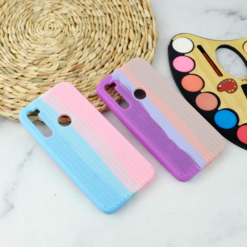 قاب سیلیکونی اورجینال رنگین کمانی طرح بافت Xiaomi Redmi Note 8