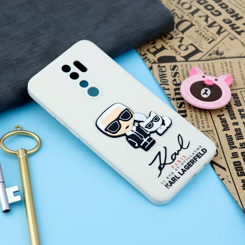 قاب سیلیکونی عروسکی کارل محافظ لنزدار Xiaomi Redmi Note 8 Pro
