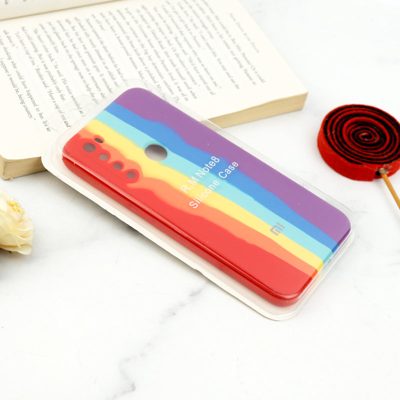 قاب سیلیکونی اورجینال رنگین کمانی محافظ لنزدار Xiaomi Redmi Note 8