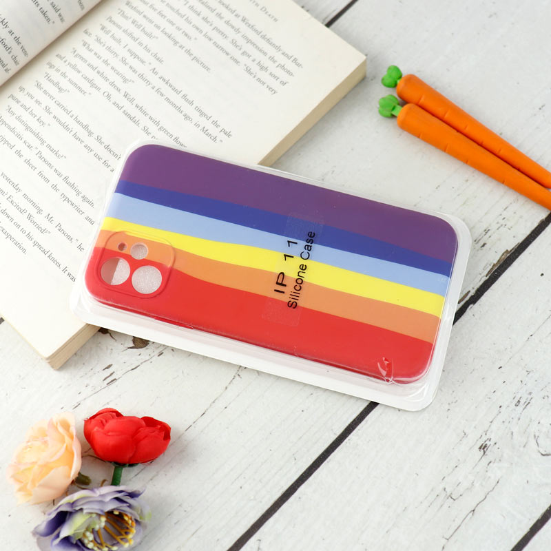 قاب محافظ لنزدار سیلیکونی رنگین کمانی Highcopy آیفون iPhone 11