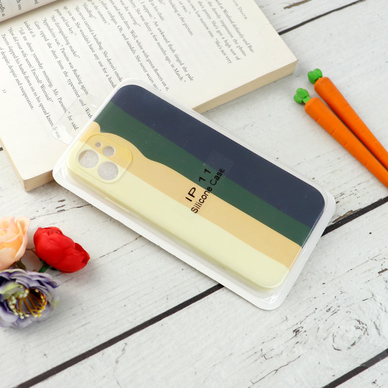 قاب محافظ لنزدار سیلیکونی رنگین کمانی Highcopy آیفون iPhone 11