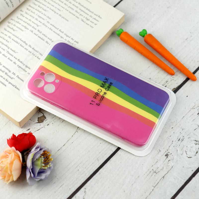 قاب محافظ لنزدار سیلیکونی رنگین کمانی Highcopy آیفون iPhone 11 Pro Max