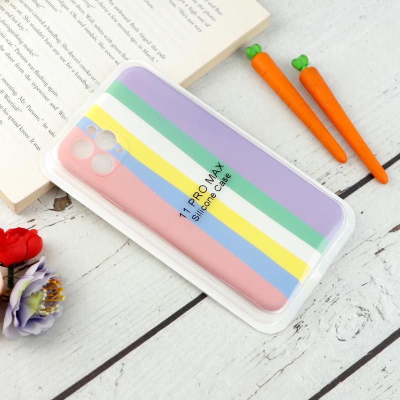 قاب محافظ لنزدار سیلیکونی رنگین کمانی Highcopy آیفون iPhone 11 Pro Max