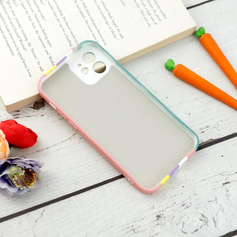 قاب محافظ لنزدار سیلیکونی رنگین کمانی Highcopy آیفون iPhone 12