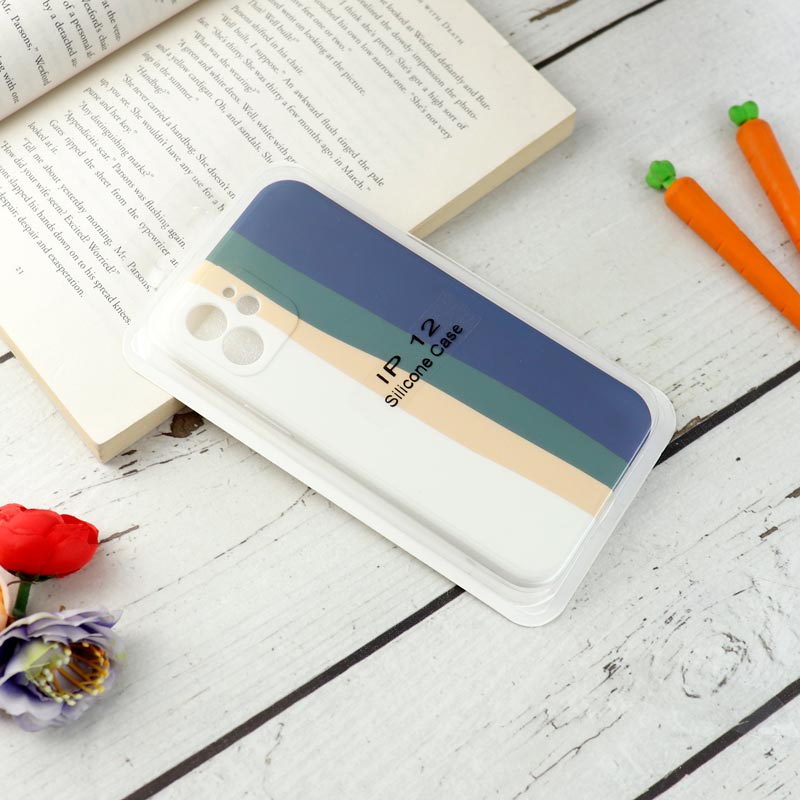 قاب محافظ لنزدار سیلیکونی رنگین کمانی Highcopy آیفون iPhone 12
