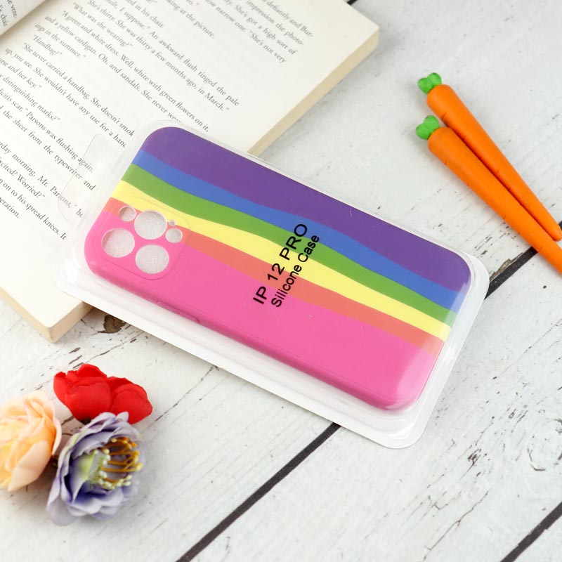 قاب محافظ لنزدار سیلیکونی رنگین کمانی Highcopy آیفون iPhone 12 Pro