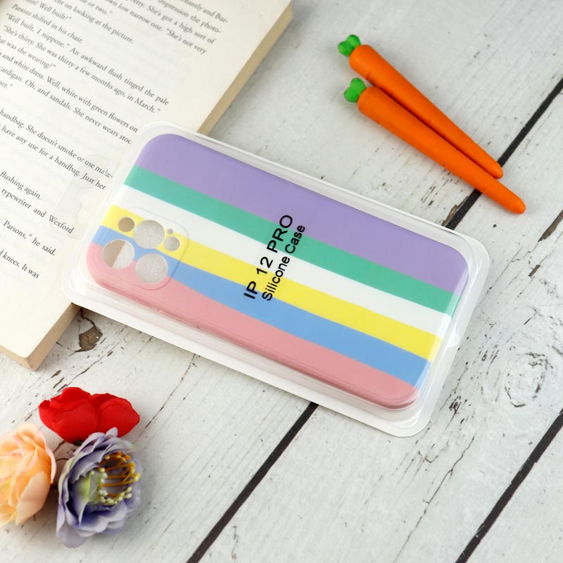 قاب محافظ لنزدار سیلیکونی رنگین کمانی Highcopy آیفون iPhone 12 Pro