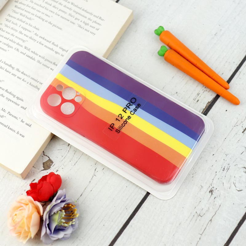 قاب محافظ لنزدار سیلیکونی رنگین کمانی Highcopy آیفون iPhone 12 Pro