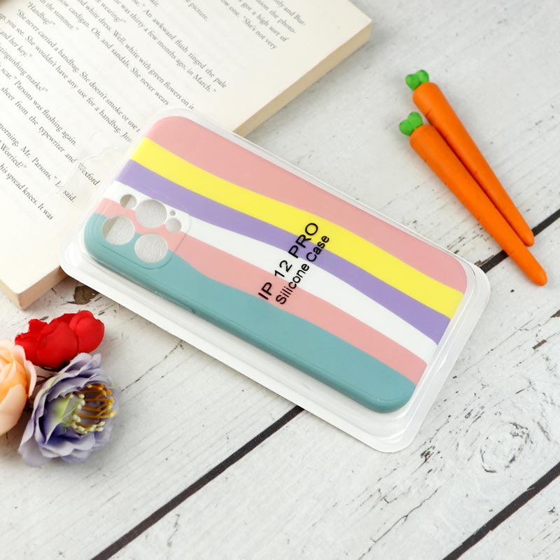 قاب محافظ لنزدار سیلیکونی رنگین کمانی Highcopy آیفون iPhone 12 Pro