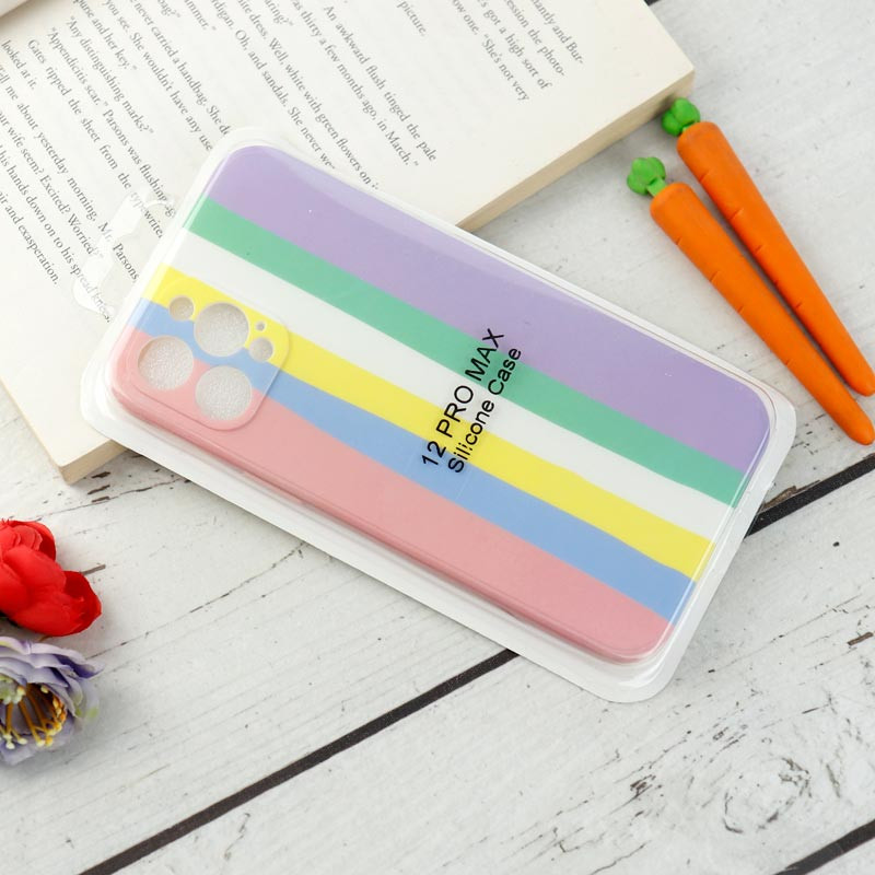 قاب محافظ لنزدار سیلیکونی رنگین کمانی Highcopy آیفون iPhone 12 Pro Max