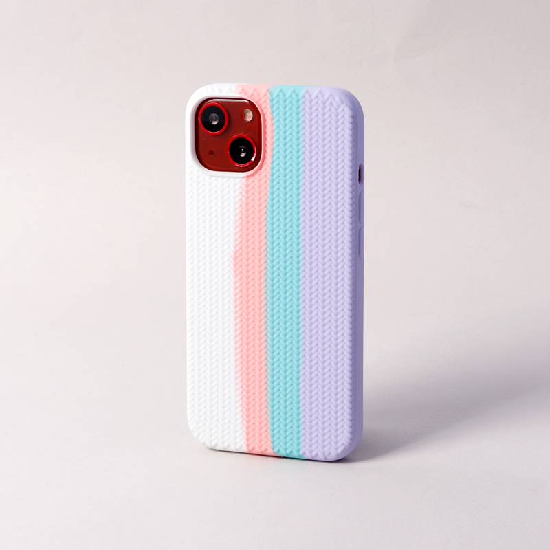 قاب سیلیکونی رنگین کمانی طرح بافت iPhone 13