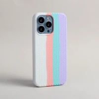 قاب سیلیکونی رنگین کمانی طرح بافت iPhone 13 Pro