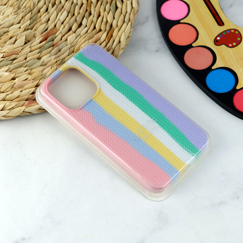 قاب سیلیکونی رنگین کمانی طرح بافت iPhone 13 Pro
