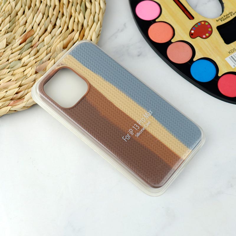 قاب سیلیکونی رنگین کمانی طرح بافت iPhone 13 Pro Max