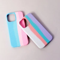 قاب سیلیکونی رنگین کمانی طرح بافت iPhone 13 Pro Max