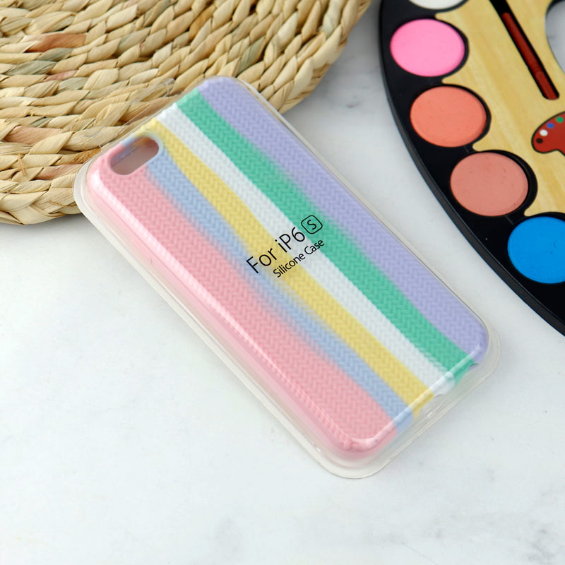 قاب سیلیکونی رنگین کمانی طرح بافت iPhone 6/6s