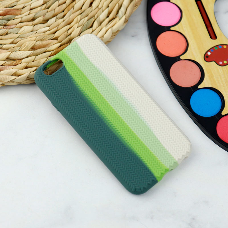 قاب سیلیکونی رنگین کمانی طرح بافت iPhone 6/6s