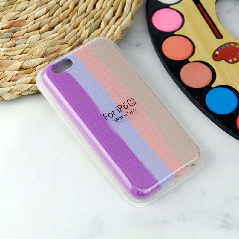 قاب سیلیکونی رنگین کمانی طرح بافت iPhone 6/6s