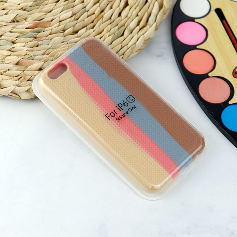 قاب سیلیکونی رنگین کمانی طرح بافت iPhone 6/6s