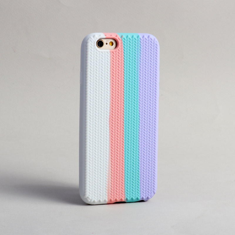 قاب سیلیکونی رنگین کمانی طرح بافت iPhone 6/6s