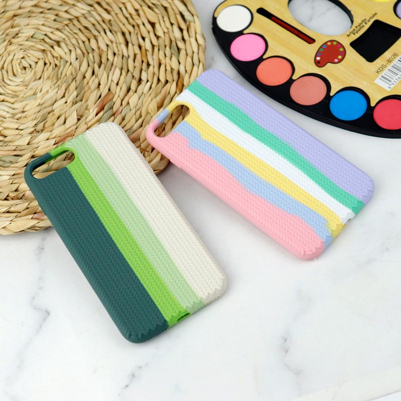 قاب سیلیکونی اورجینال رنگین کمانی طرح بافت iPhone 7 Plus / 8 Plus