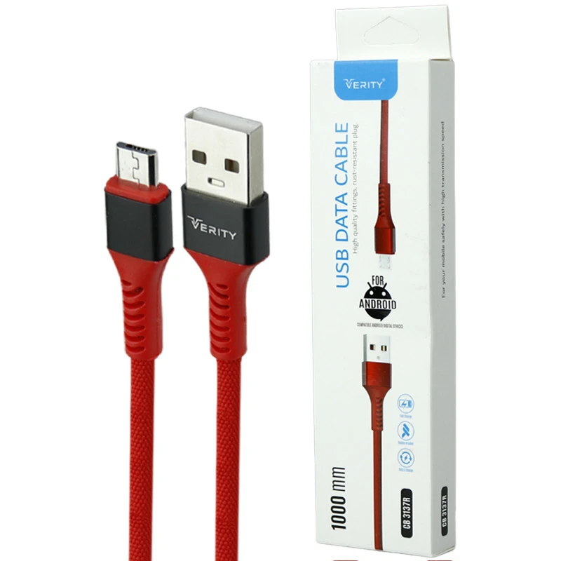 کابل میکرو یو اس بی فست شارژ وریتی CB3137 طول 1 متر