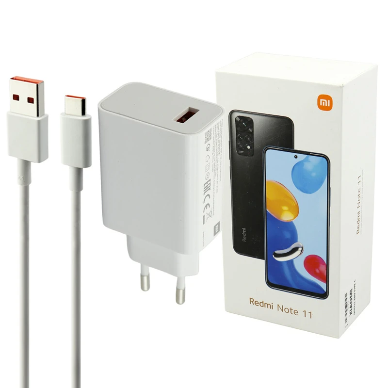 شارژر دیواری فست شارژ Xiaomi NOTE 11/NOTE 12 3A PD 33W Type-C + کابل تایپ سی و جعبه گوشی