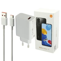 شارژر دیواری فست شارژ Xiaomi NOTE 11/NOTE 12 3A PD 33W Type-C + کابل تایپ سی و جعبه گوشی
