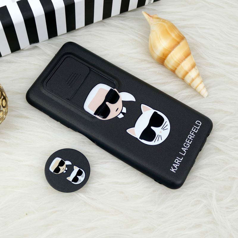 قاب طرحدار محافظ لنزدار کشویی + پاپ سوکت Xiaomi Poco X3 سری F
