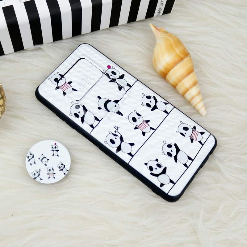 قاب طرحدار محافظ لنزدار کشویی + پاپ سوکت Xiaomi Poco X3 سری F